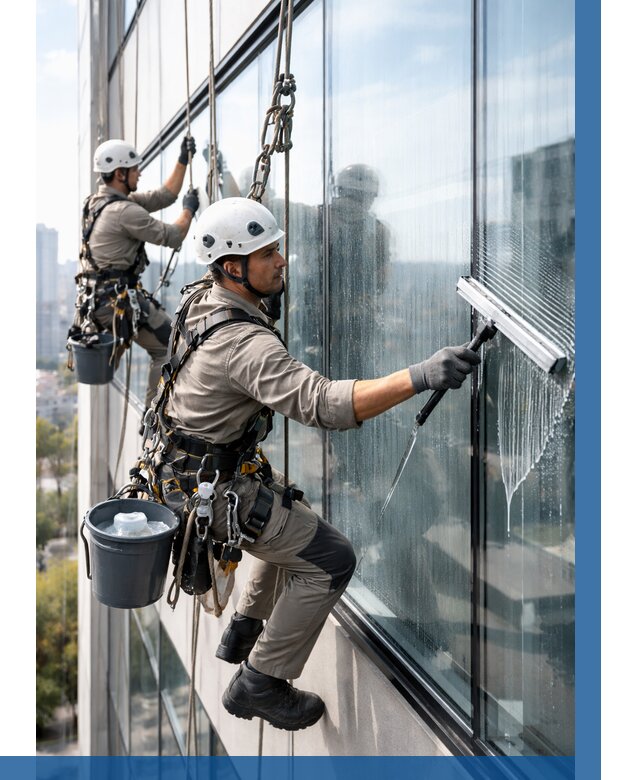 Мойка окон альпинистами в Лысьве от 4616 р. | ВЫСОТНИК-Лсь