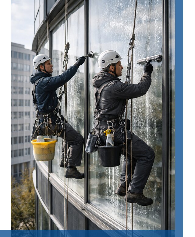 Мойка панорамных окон в Лысьве от 359 р. заказать у ВЫСОТНИК-Лсь