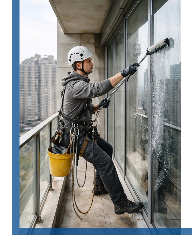 Профессиональная мойка балконного остекления в Лысьве