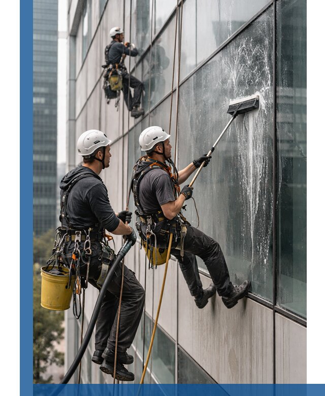 Профессиональная высотная мойка фасадов зданий в Лысьве