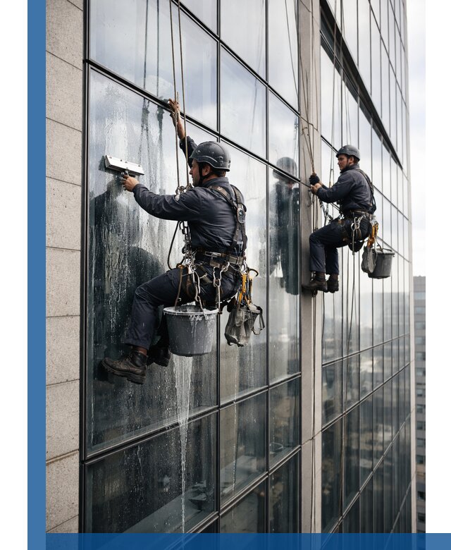 Профессиональная мойка стеклянных фасадов зданий в Лысьве