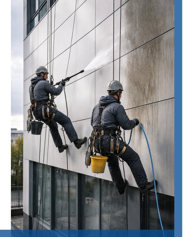 Мойка фасада из композита в Лысьве по цене от 308 р. | ВЫСОТНИК-Лсь