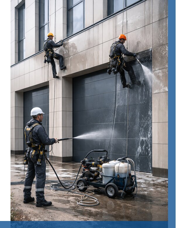 Послестроительная мойка фасада в Лысьве от 308 р. | ВЫСОТНИК-Лсь