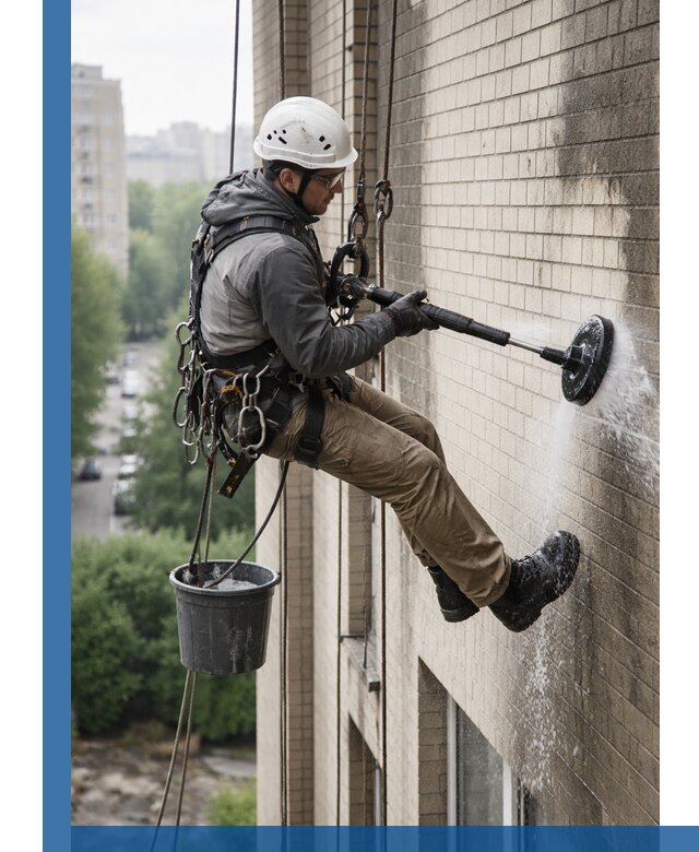 Очистка фасада от копоти в Лысьве профессионально и безопасно