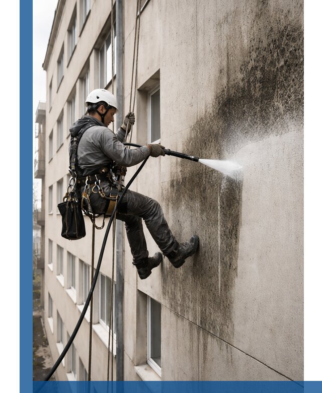 Профессиональная очистка фасадов от плесени в Лысьве