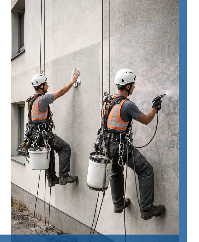 Антиграффити покрытие фасада в Лысьве от 615 р. | ВЫСОТНИК-Лсь