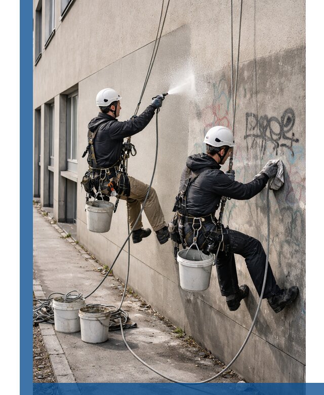 Антиграффити покрытие фасада с защитой от надписей в Лысьве