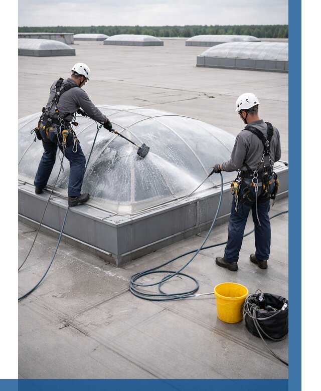 Мойка зенитных фонарей в Лысьве, заказать от 4616 р. | ВЫСОТНИК-Лсь