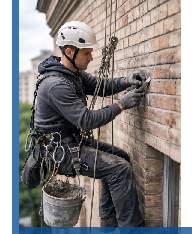 Качественный ремонт кирпичной кладки фасада в Лысьве с гарантией