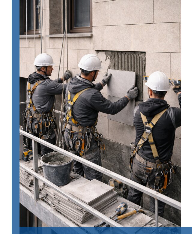 Ремонт облицовки фасада плиткой в Лысьве с гарантией