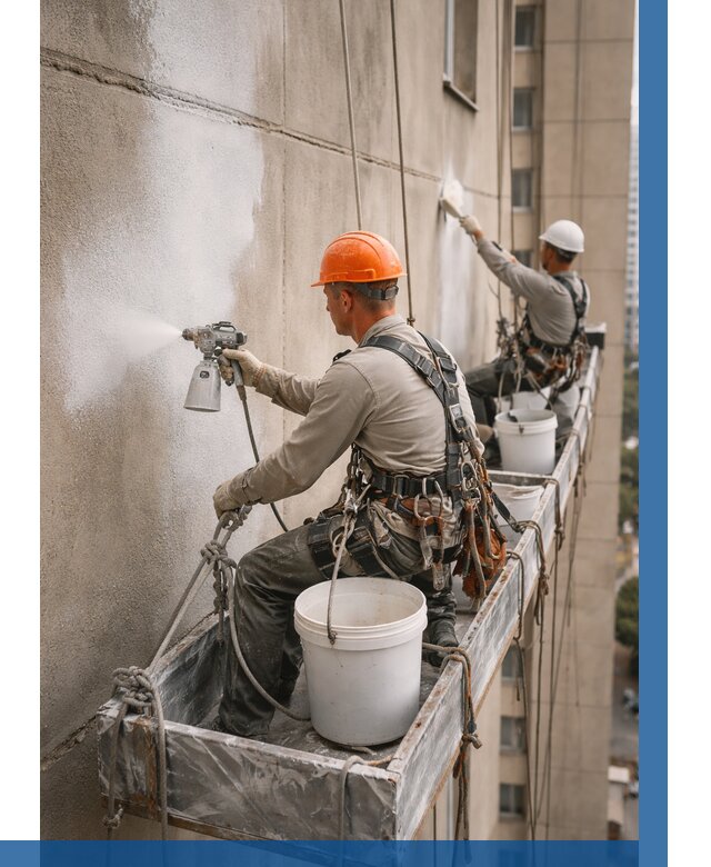 Грунтовка фасада на высоте в Лысьве от 123 р. | ВЫСОТНИК-Лсь