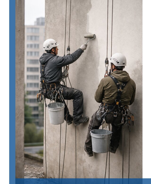 Покраска фасадов высотными альпинистами в Лысьве с гарантией