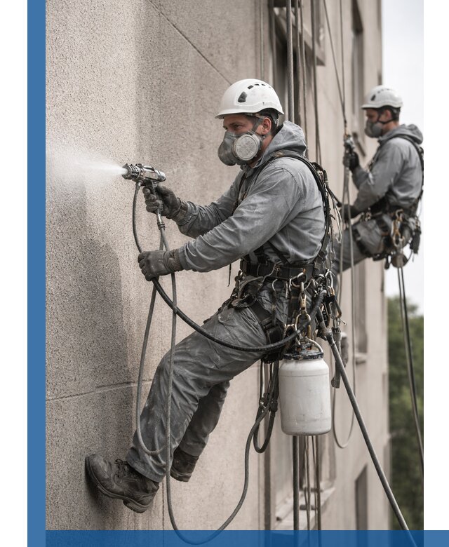 Безвоздушная покраска фасадов зданий в Лысьве профессионально