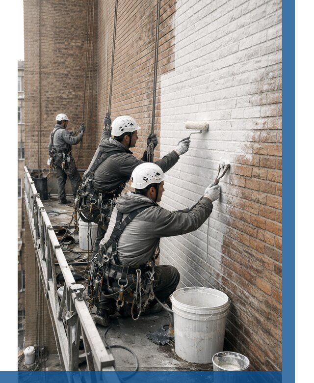 Покраска кирпичного фасада в Лысьве от 359 р. | ВЫСОТНИК-Лсь