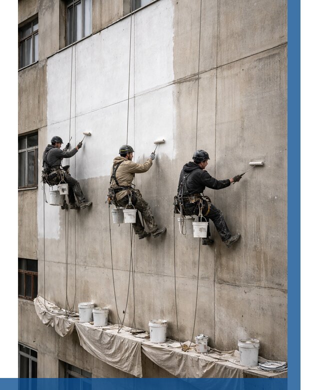 Покраска бетонного фасада в Лысьве от 359 р за м2 | ВЫСОТНИК-Лсь