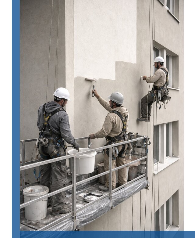 Покраска оштукатуренного фасада в Лысьве под ключ с гарантией