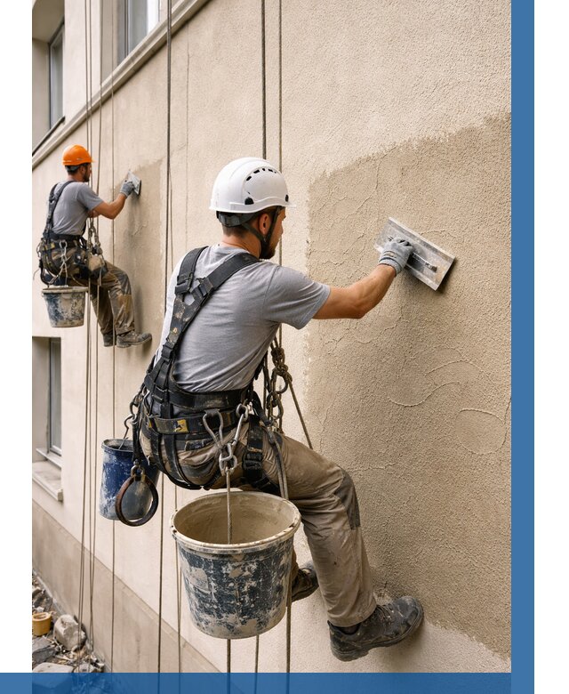 Декоративная штукатурка фасада в Лысьве от 1231 р. | ВЫСОТНИК-Лсь