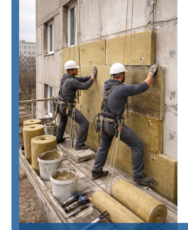 Утепление фасада минватой в Лысьве под ключ с гарантией