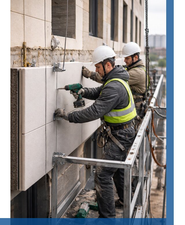 Монтаж фасадных термопанелей в Лысьве от 1539 р. | ВЫСОТНИК-Лсь