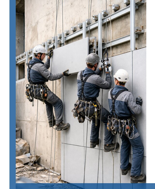 Монтаж вентилируемого фасада в Лысьве под ключ с гарантией качества