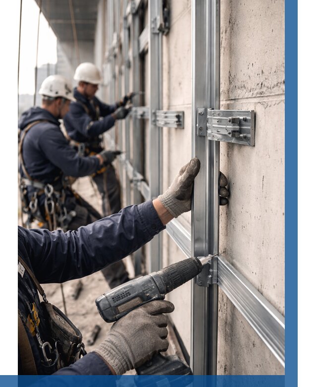 Монтаж подсистемы вентфасада в Лысьве от 872 р. | ВЫСОТНИК-Лсь