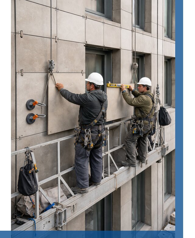 Монтаж керамогранита на фасад в Лысьве от 2564 р. | ВЫСОТНИК-Лсь