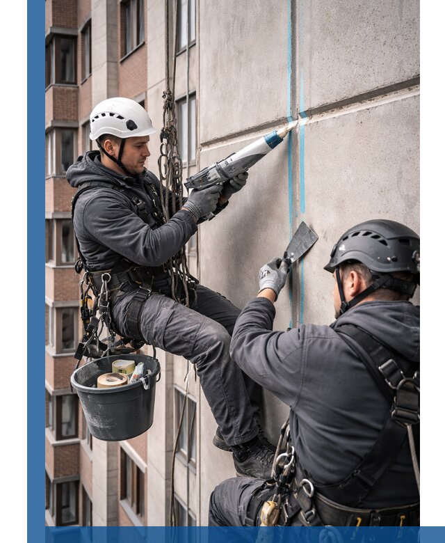Вторичная герметизация швов фасада и кровли в Лысьве