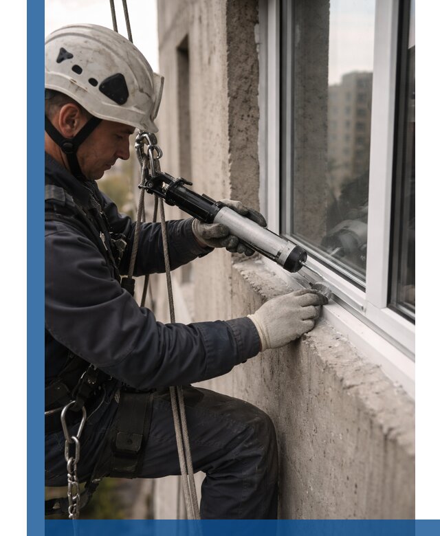 Герметизация оконных швов снаружи в Лысьве профессионально