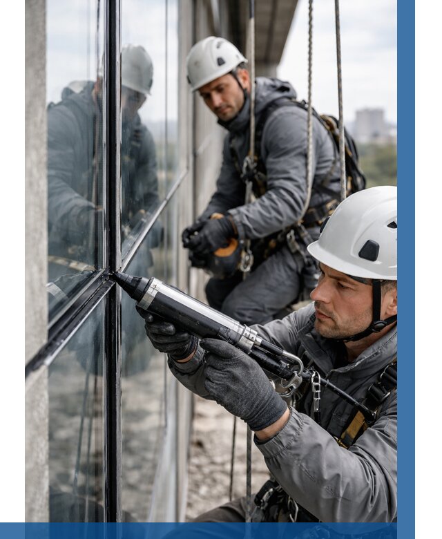 Герметизация витражных швов в Лысьве от 667 р. | ВЫСОТНИК-Лсь