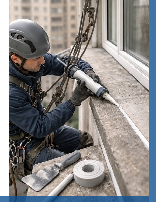 Герметизация балконного козырька в Лысьве от 4616 р. | ВЫСОТНИК-Лсь