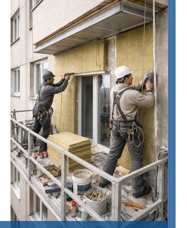 Утепление балкона снаружи в Лысьве от 1641 р. под ключ ВЫСОТНИК-Лсь