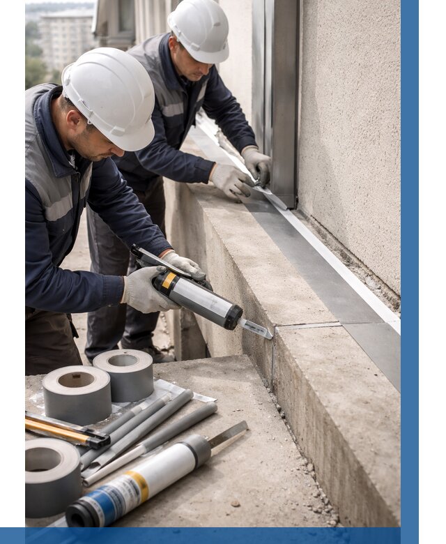 Герметизация примыкания балкона в Лысьве от 4616 р. | ВЫСОТНИК-Лсь