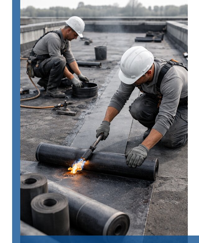 Ремонт рулонной кровли в Лысьве герметизация и восстановление