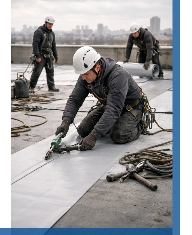 Ремонт мембранной кровли в Лысьве от 1846 р./м2 | ВЫСОТНИК-Лсь