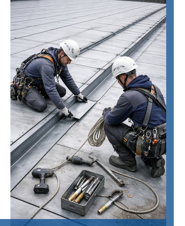 Ремонт фальцевой кровли в Лысьве от 718 р. | ВЫСОТНИК-Лсь