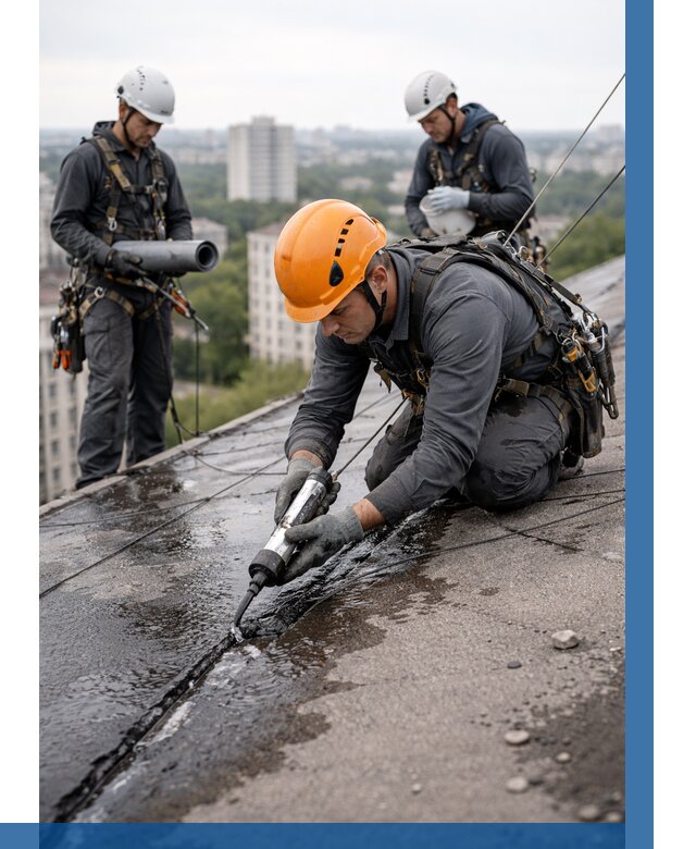 Устранение протечек кровли в Лысьве от 12308 р. | ВЫСОТНИК-Лсь