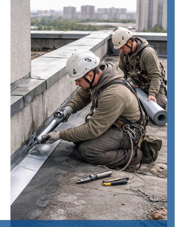 Ремонт кровельных примыканий в Лысьве от 1231 р. | ВЫСОТНИК-Лсь