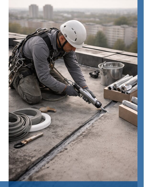 Герметизация швов кровли в Лысьве от 462 р./м2 | ВЫСОТНИК-Лсь