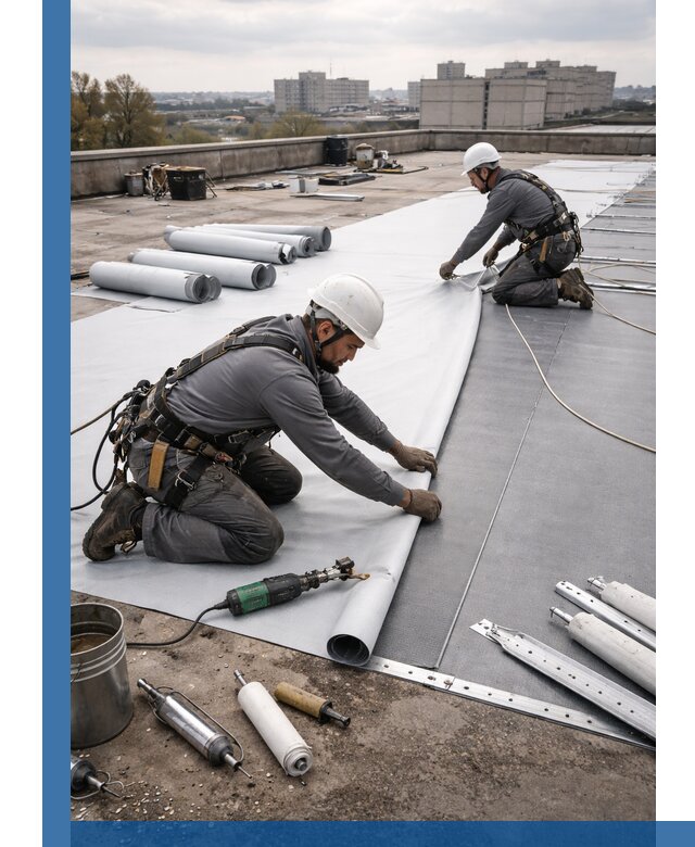 Монтаж мембранной кровли в Лысьве для промышленных зданий