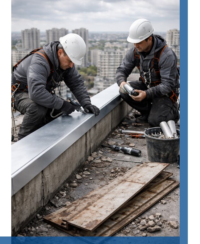 Замена парапетных крышек под ключ в Лысьве от 1231 р. | ВЫСОТНИК-Лсь