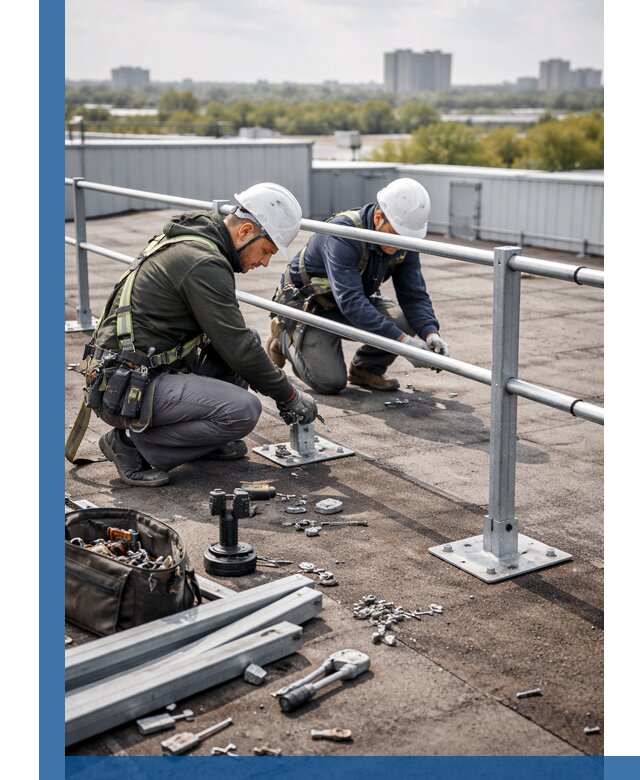 Монтаж кровельного ограждения в Лысьве под ключ с гарантией