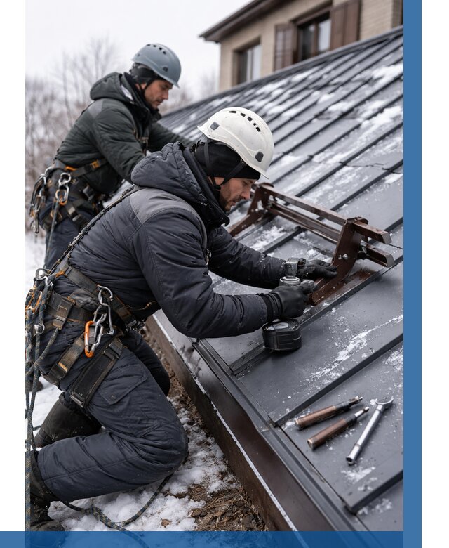 Монтаж снегозадержателей в Лысьве от 462 р. | ВЫСОТНИК-Лсь