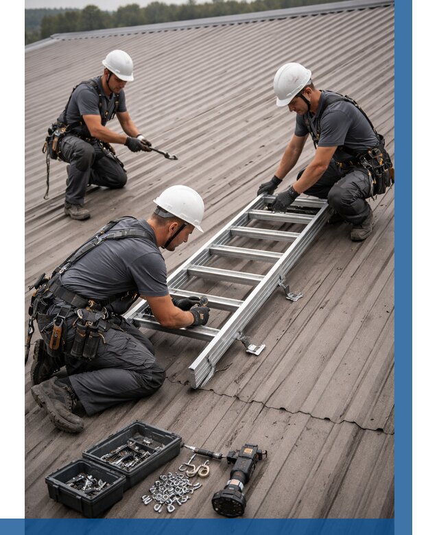 Монтаж кровельной лестницы в Лысьве от 4616 р. | ВЫСОТНИК-Лсь