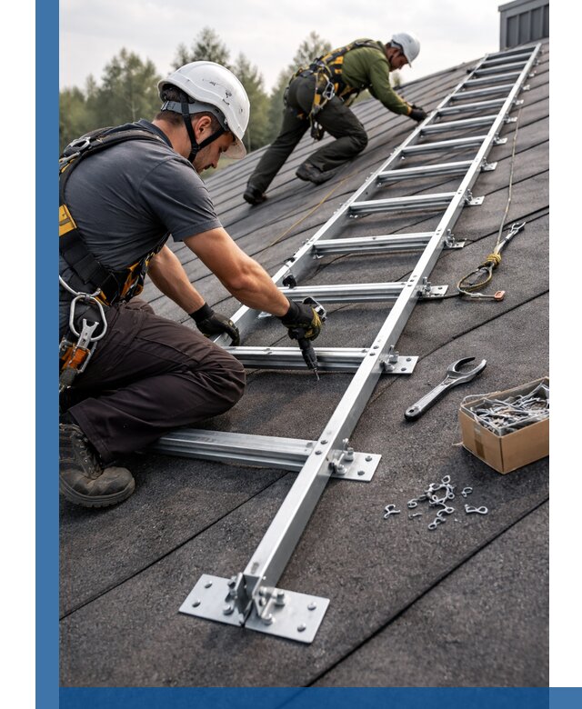 Профессиональный монтаж кровельной лестницы в Лысьве под ключ