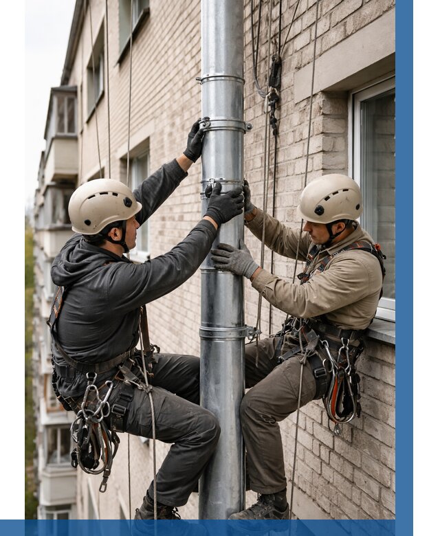 Замена водосточных труб в Лысьве от 6667 р. | ВЫСОТНИК-Лсь