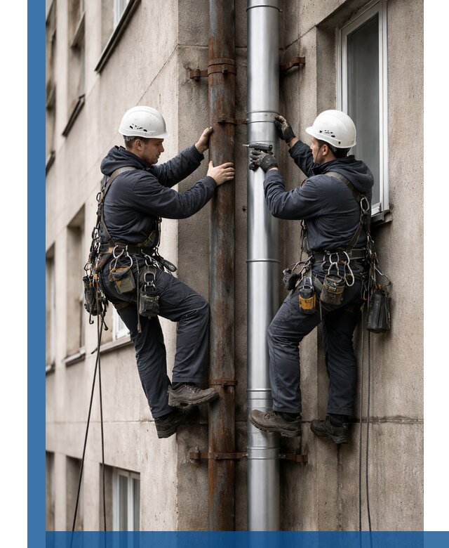Замена водосточных труб в Лысьве: монтаж и демонтаж под ключ