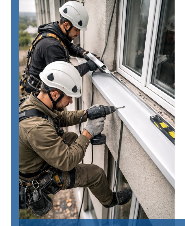 Профессиональный монтаж оконных отливов и отведения воды в Лысьве
