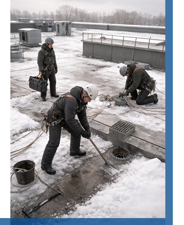 Абонентское обслуживание кровли зимой в Лысьве от 8206 р. | ВЫСОТНИК-Лсь