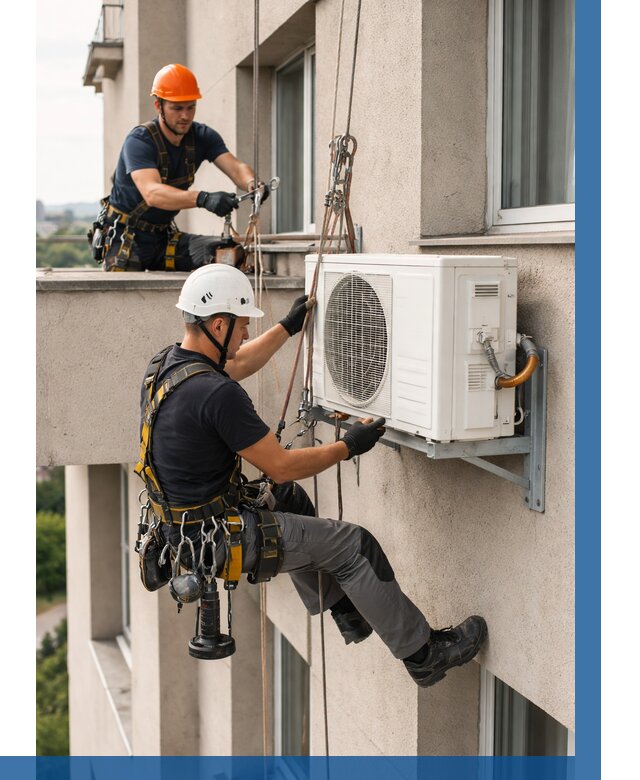 Монтаж внешнего блока кондиционера в Лысьве от 6667 р. | ВЫСОТНИК-Лсь