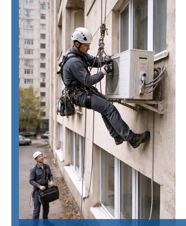 Демонтаж внешнего блока кондиционера в Лысьве профессионально